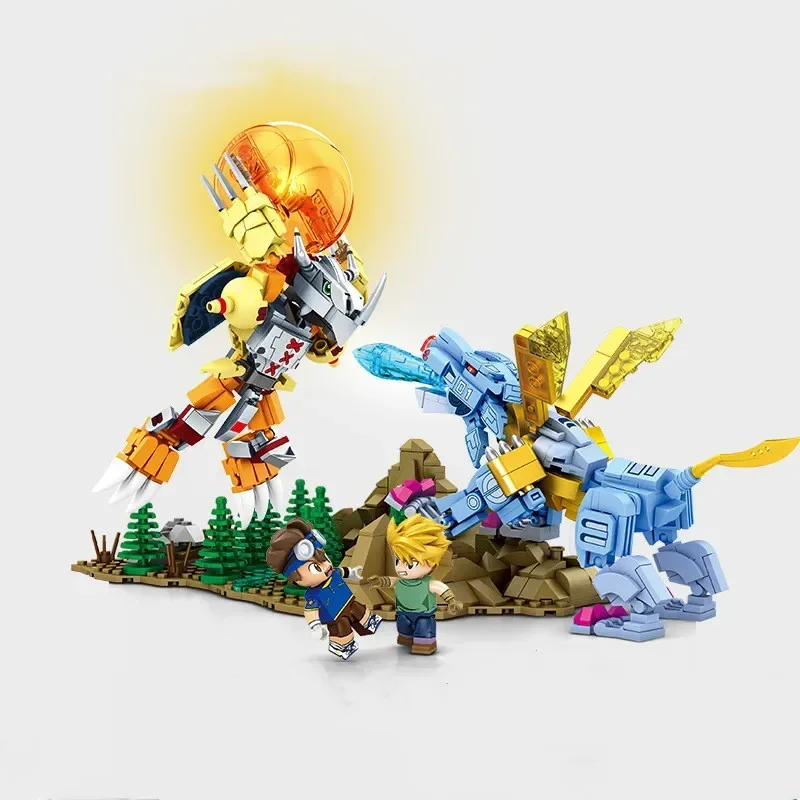 Genuine SEMBO BLOCK Digimon Adventure building blocks Greymon model GARURUMON ornaments classic anime boy toy birthday gift