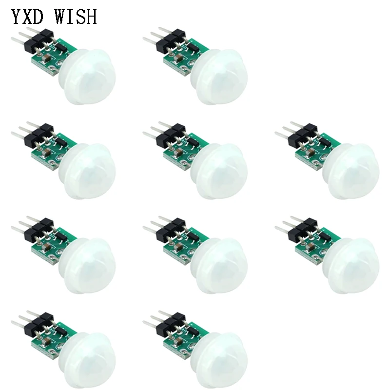 10개 AM312 미니 피로전기 PIR 인체 감지 센서 모듈 PIR 적외선 IR 센서 바디 수동 모션 적외선 IR 감지기 센서
