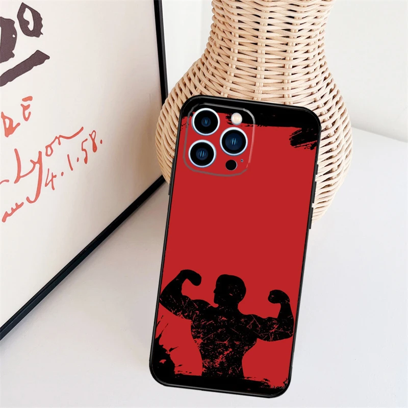 Bodybuilding Gym Fitness Phone Case For iPhone 16 15 Pro Max 11 12 13 Mini 14 Plus X XR XS Max Cover