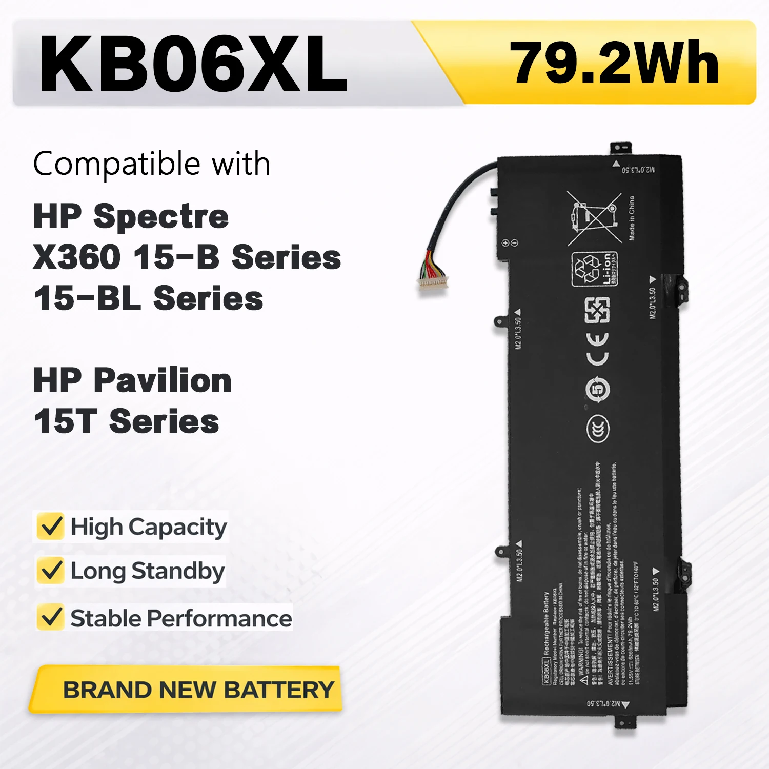 

Аккумулятор PowerHub KB06XL для ноутбуков HP Spectre X360 15-B 15-BL Pavilion 15T Series TPN-Q179 902401-2C1
