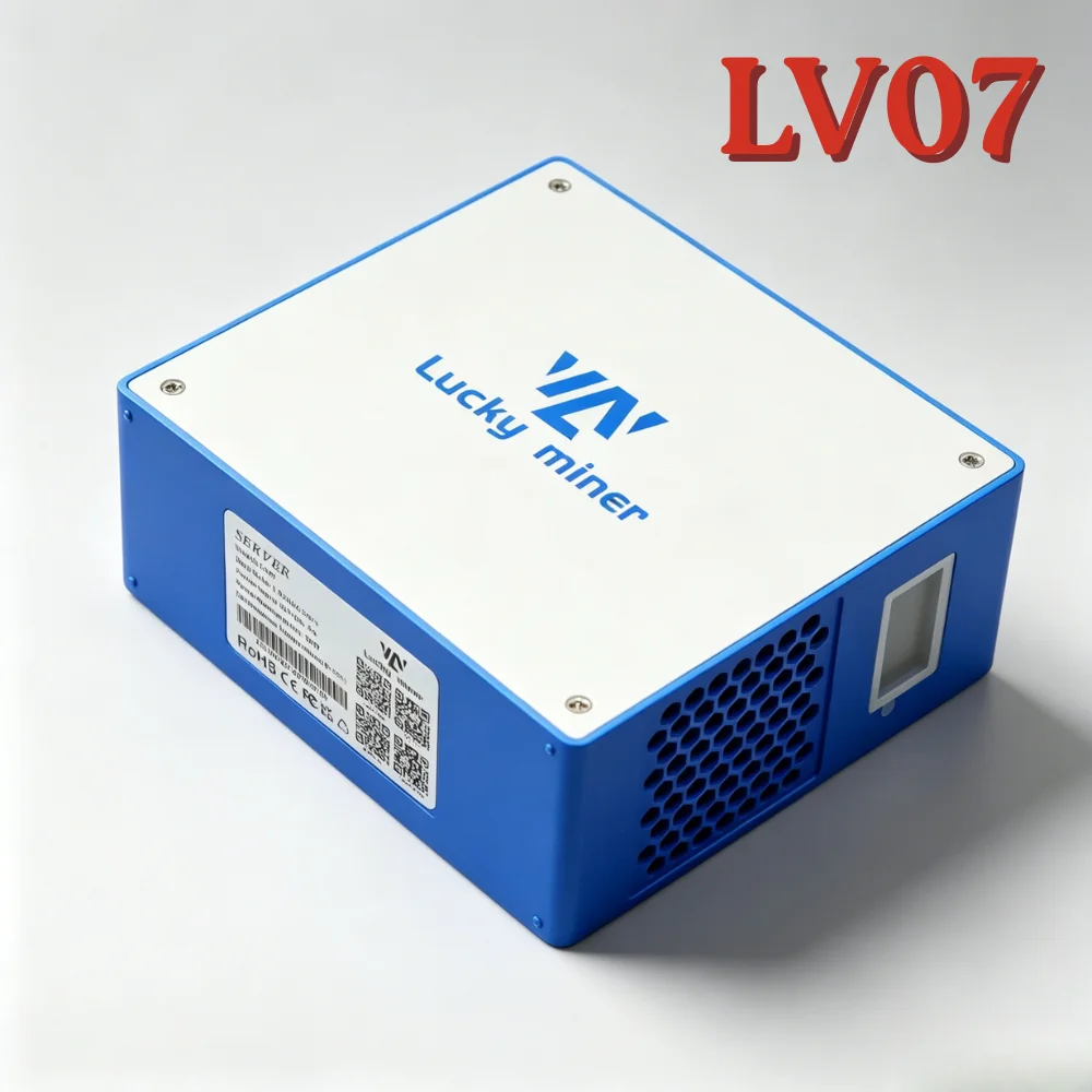 Lucky Miner LV07 1Th/s SHA256 BTC Solo Lottery Miner, BM1366 Chip 25W Low Power ASIC Bitcoin Mining Machine with Power Supply