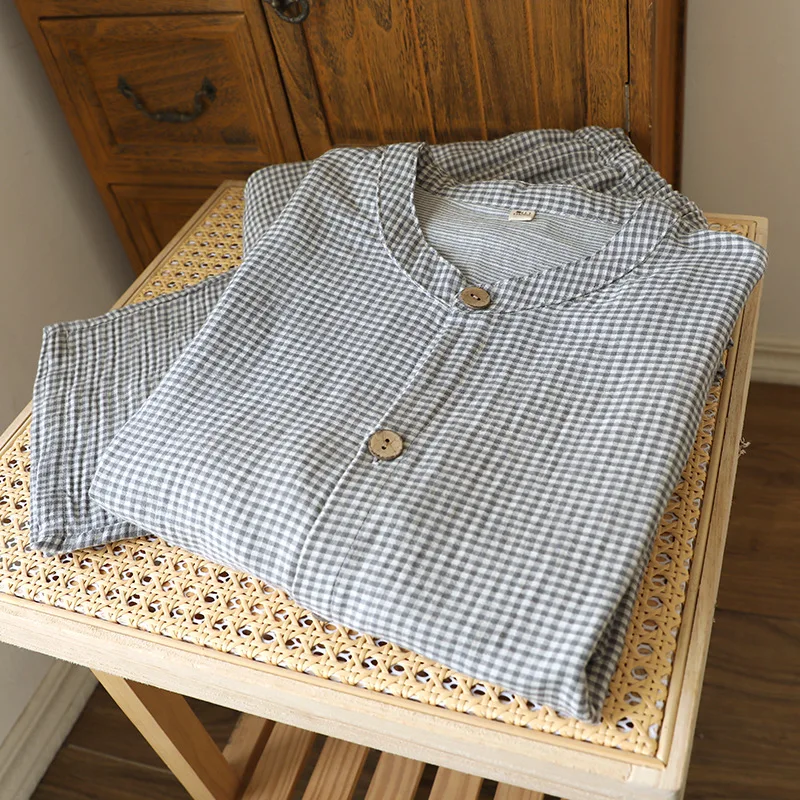 Cotton Pajama Man Nightwear Autumn New Long Sleeve Plaid Pyjamas Set Men's Sleepwear For Sleeping Wear Home Wear Set