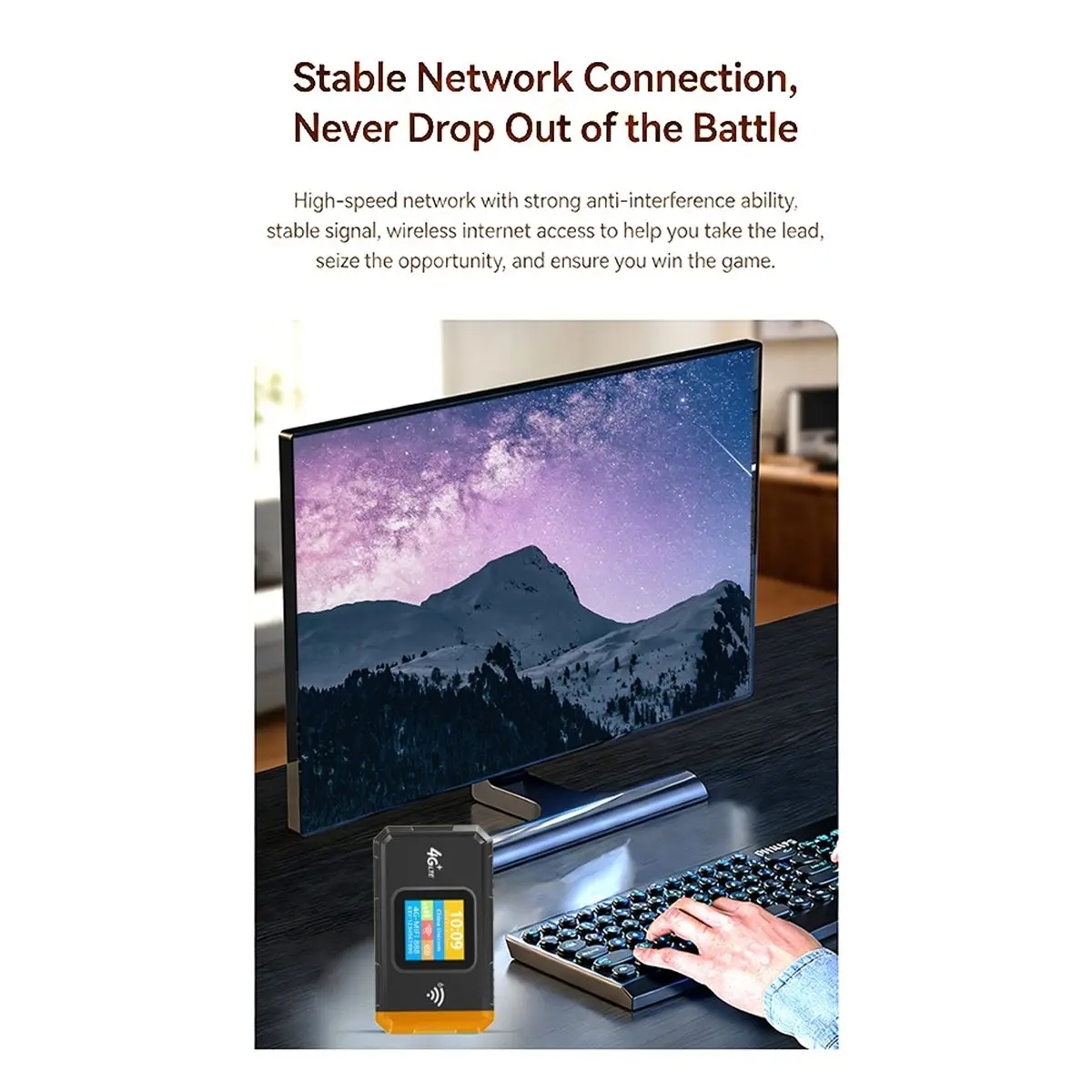 4G LTE Portable WiFi Router 150Mbps USB Powered Mobile Hotspot with LCD Display for Europe Travel Up to 16 Devices