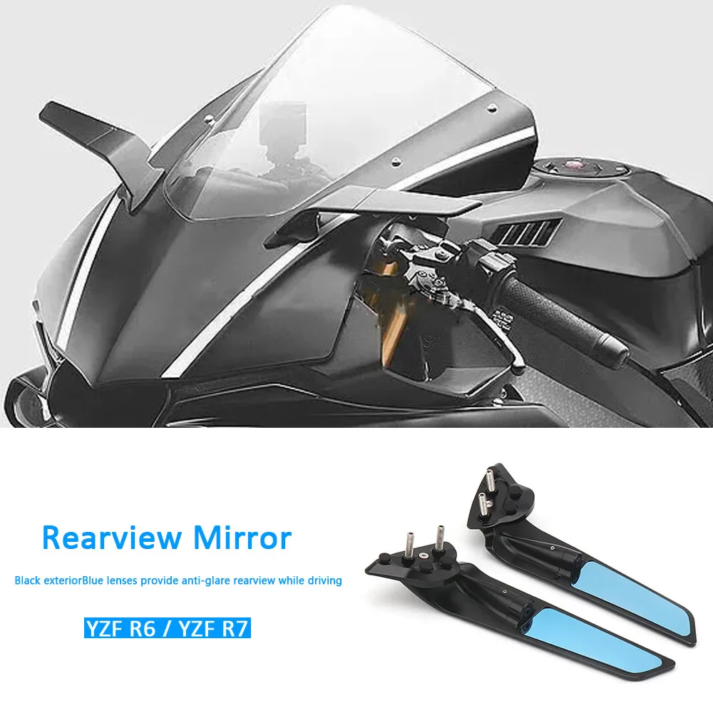

Мотоциклетное зеркало заднего вида YZF-R7 YZF R7 2021-2025 2024 2023, зеркало заднего вида Stealth Sport Winglet для Yamaha YZF-R6 YZF R6 2017-2020