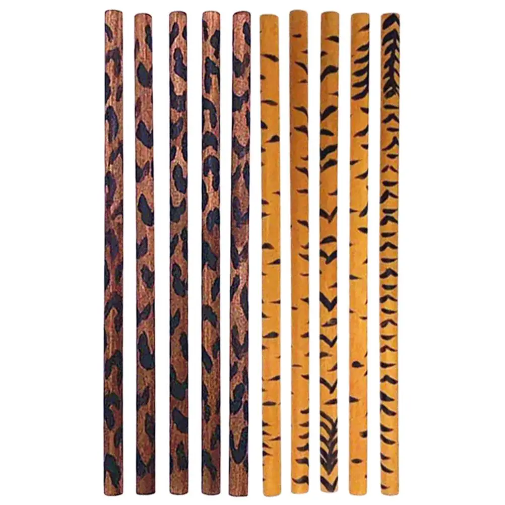 

10 Pcs Pencils Wood School Supplies Kids Party Favors Aesthetic Pens Tools Leopard Pencils Design