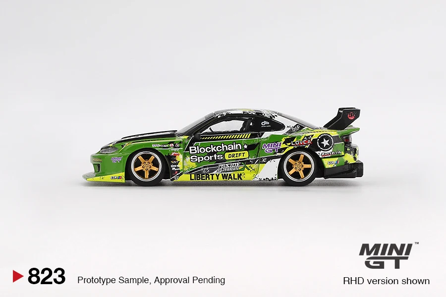 MINIGT 1/64 Nissan LB-Super Silhouette S15 SILVIA #555 V2 2024 MGT00823-CH Car Alloy Vehicle Diecast Metal Model Kids Toys Boys