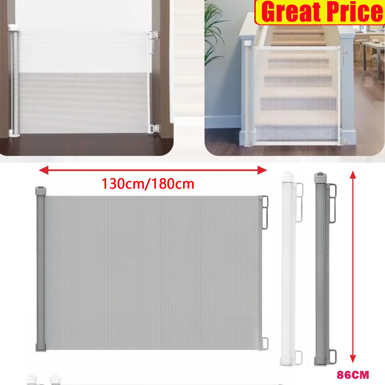 Pet Dog Barrier Fences Breathable Mesh Safety Retractable Stairs Gate Kitchen Entrance Baby Separation Isolated Doorway Guard