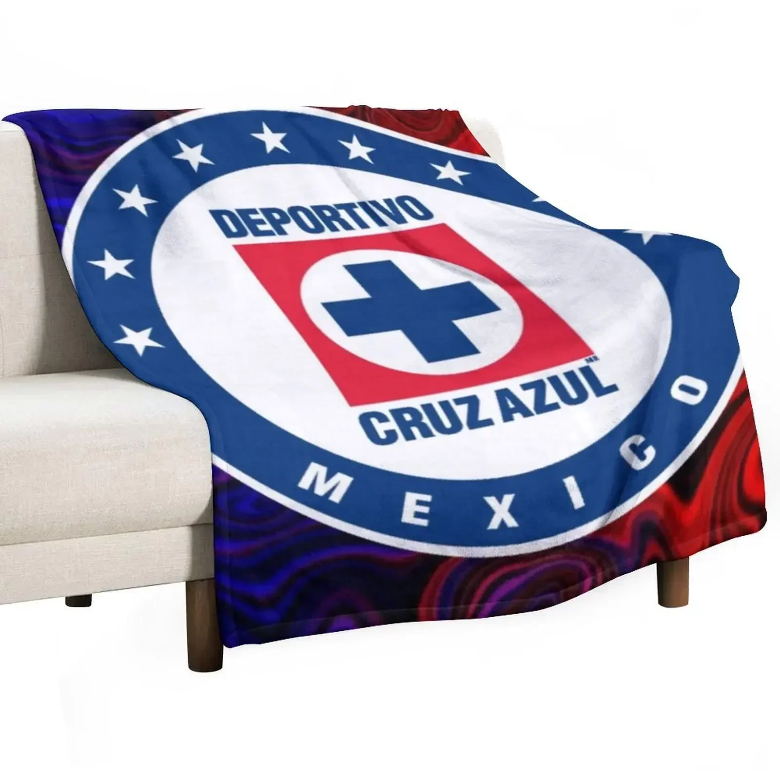 cruz azul Throw Blanket Furry Single Retros Summer Blankets