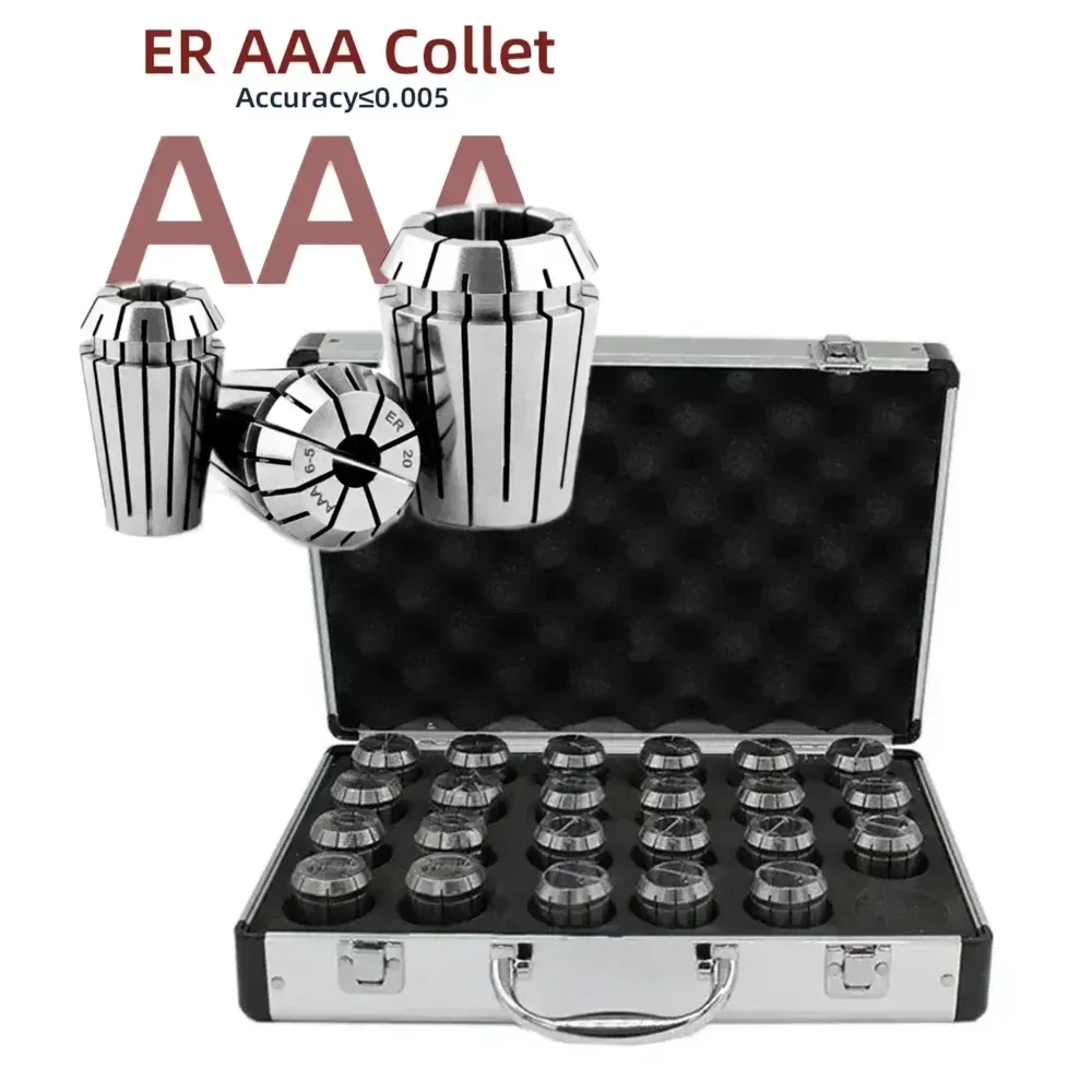 ER40 ER32 ER25 Set Spring Collet Chuck AAA 0.003mm for CNC Milling Tool Holder Engraving Machine Metal Aluminum Box