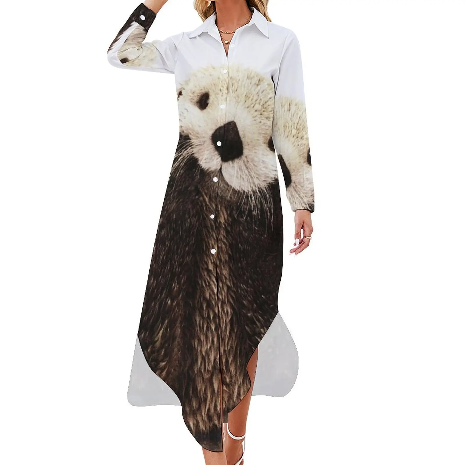 

Otters Gonna Ott Long Sleeved Shirt Dress Woman clothes prom clothes