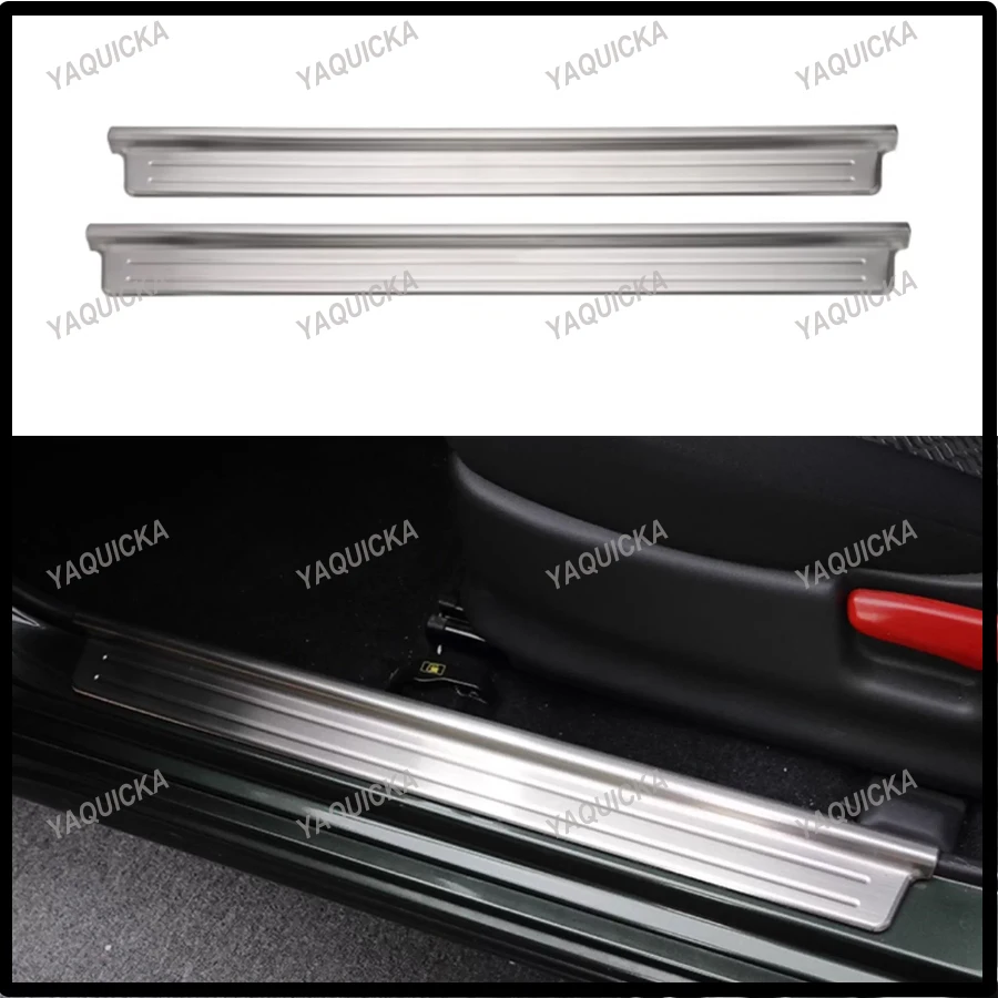 

YAQUICKA 2Pcs Car Door Sill Entry Guards Strips Trim Stainless Steel Step Scuff Plate Car-styling Covers For Jimny 2007-2015