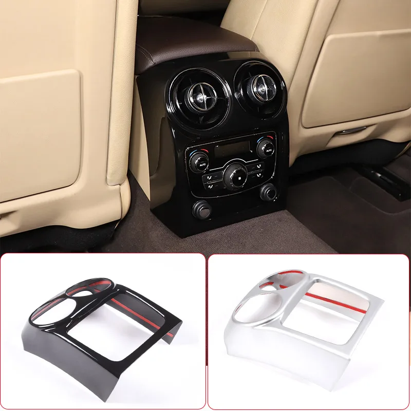 For Jaguar XJ 2010-2019 ABS Black  Car Rear Air Conditioning Outlet Protective Cover Anti-kick Panel Cover Trim Car Accessories