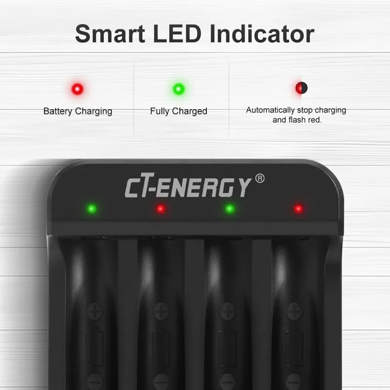 Rechargeable AA Lithium Battery Charger Fast Charger for 1.5V Rechargeable Double AA or Triple AAA Lithium Batteries