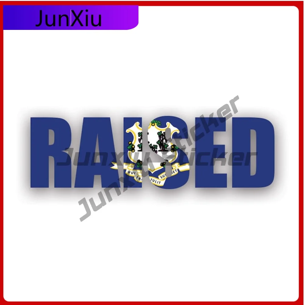 

Connecticut Raised State Flag Stickerwaterproof Outdoor Funny Car Waterproof Vinyl Decal For Laptops Outdoor Decor Outdoor