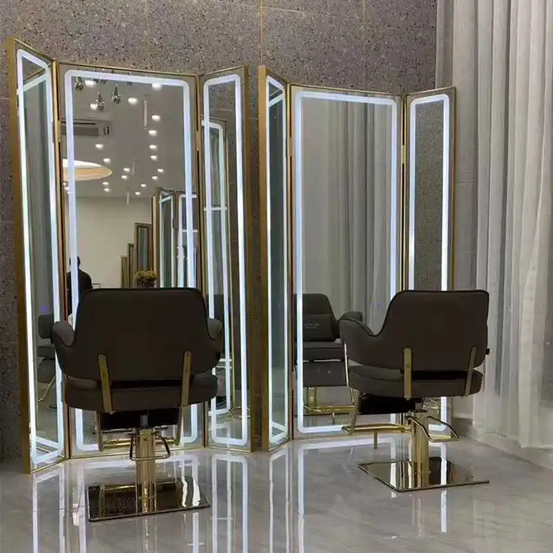 Internet celebrity hairdressing mirror stand, hair salon dedicated single-sided/floor standing/three sided hairdressing mirror