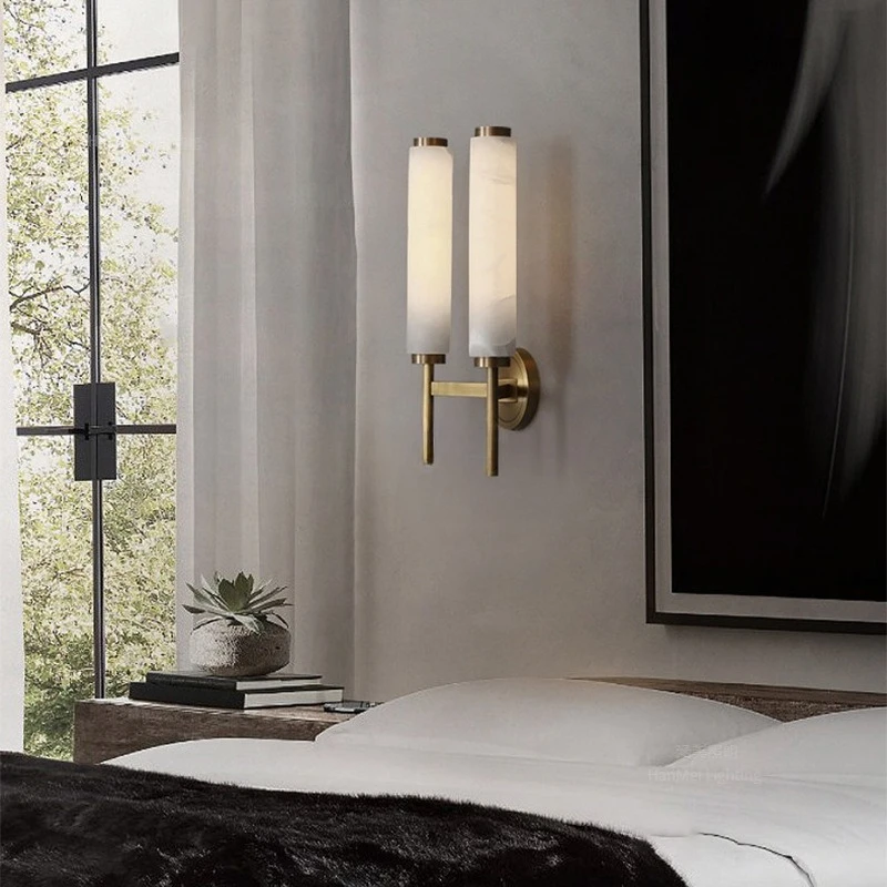 Marmor-Wandleuchte, Hotel, Wohnzimmer, Schlafzimmer, Eingang, Gang, Innenbereich, Nachttisch, einfache LED