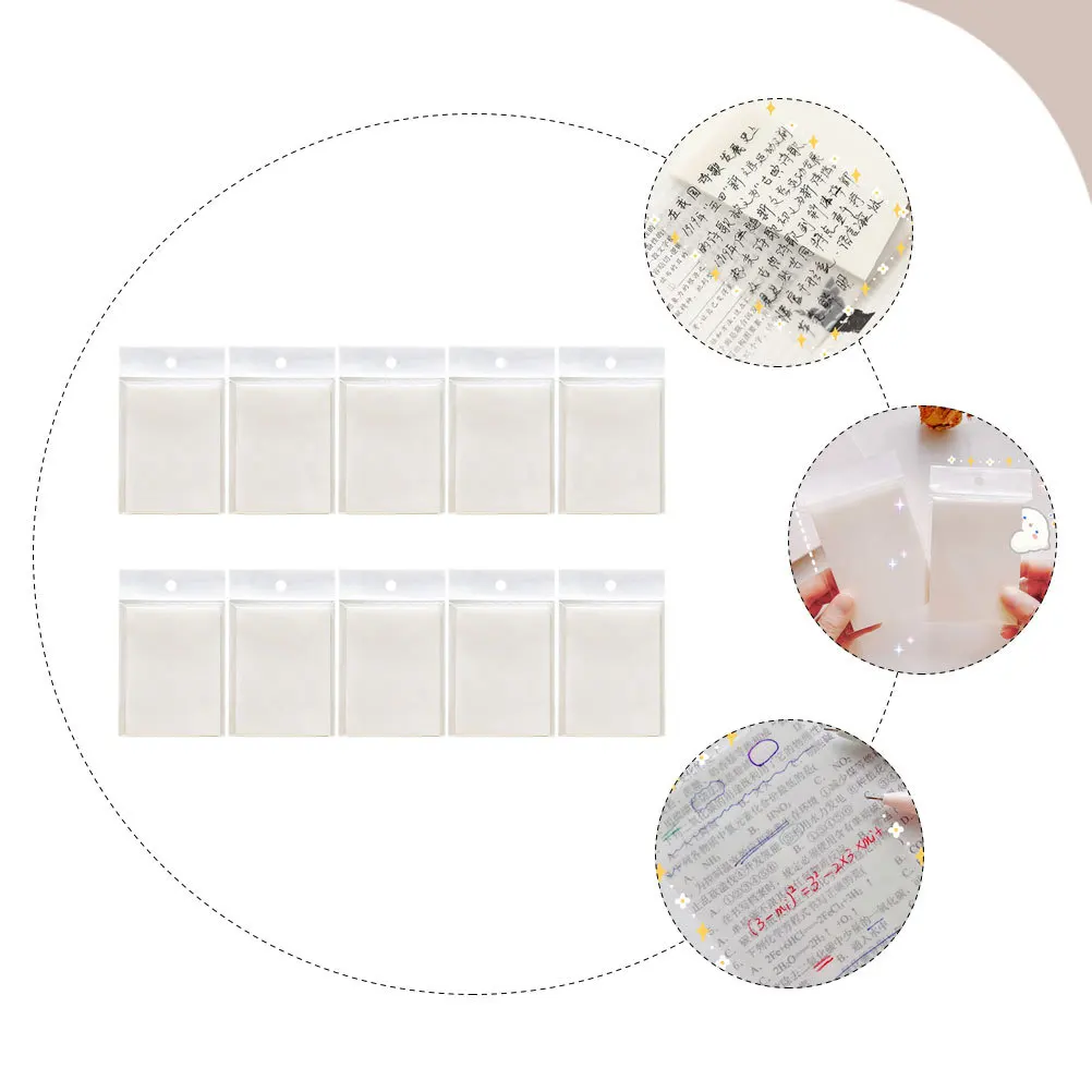 10개 방수 투명 메모 패드 메시지 알림용 투명 플라스틱 메모 용품 필기 패드