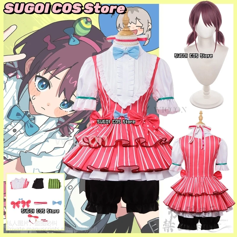Nina Iseri Cosplay Anime Girls Band Cry Costume Rosa Lolita Gonna Abito da principessa Parrucca Donna Sexy Kawaii Carnevale Abito personalizzato