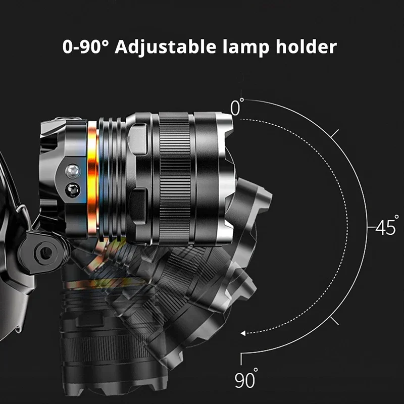Rechargeable Head Lamp Fishing Powerful LED Headlamp Searching Camping Head Flashlight with Sensor  or NO Sensor  Use 2*18650