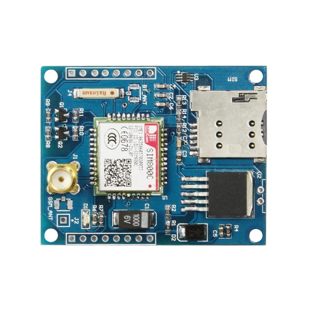 DC5-18V SIM800C مجلس التنمية رباعية الموجات GSM/GPRS وحدة دعم بلوتوث/DTMF استبدال SIM900A مع ضوء مؤشر العمل