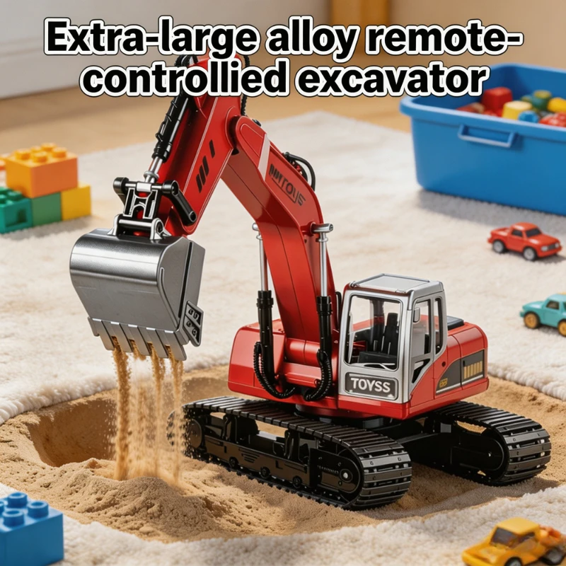 Extra Large Alloy RC Excavator Construction Vehicle Electric Remote Control Digger Toy Interactive Engineering Toy