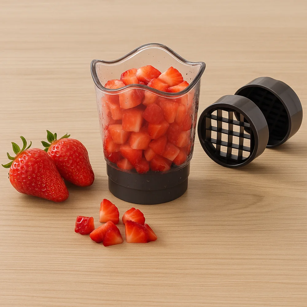 

Manual Strawberry Slicing Cup Hand Press Detachable Vegetable Fruit Cube Cutter Labor-saving Fast Vegetable Fruit Slicer Salad