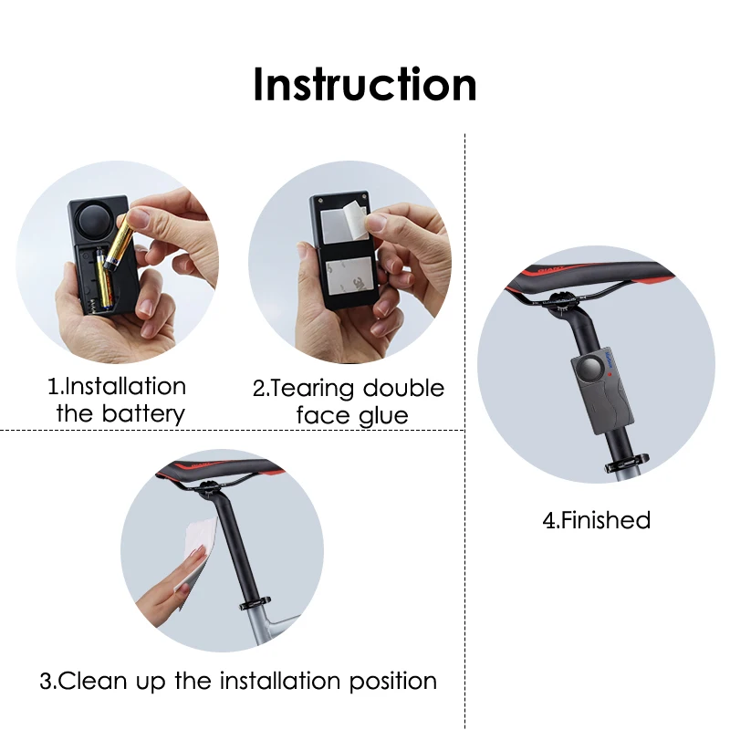 Wireless Remote Control Bicycle Security Vibration Sensor Warning Alarm System Bike Anti Lost Reminder SOS Alarming Detector