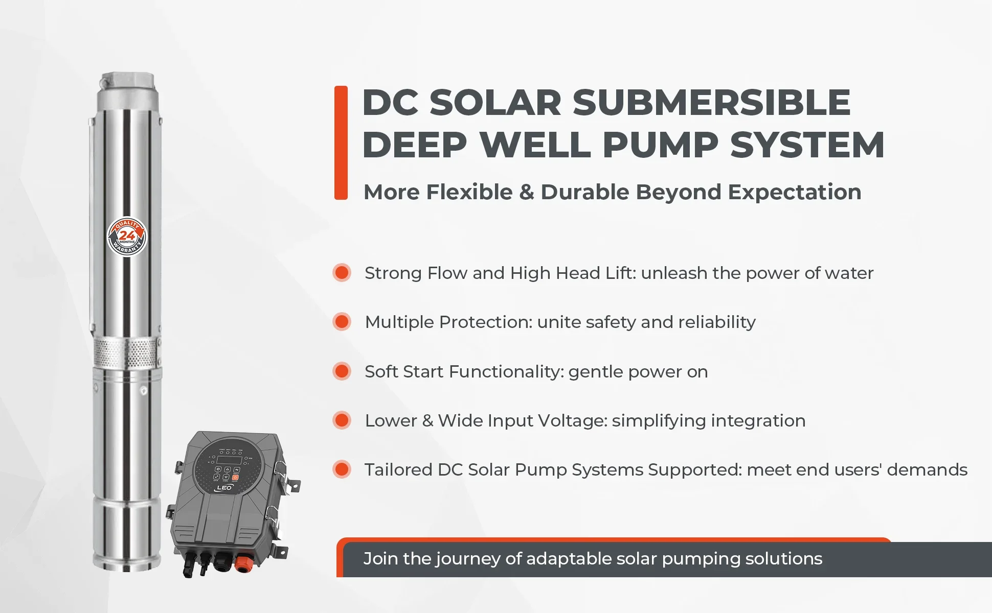 LO LDP 3inch 35m 24v 300w Submersible Solar Water Pump for Commercial Agricultural Irrigation