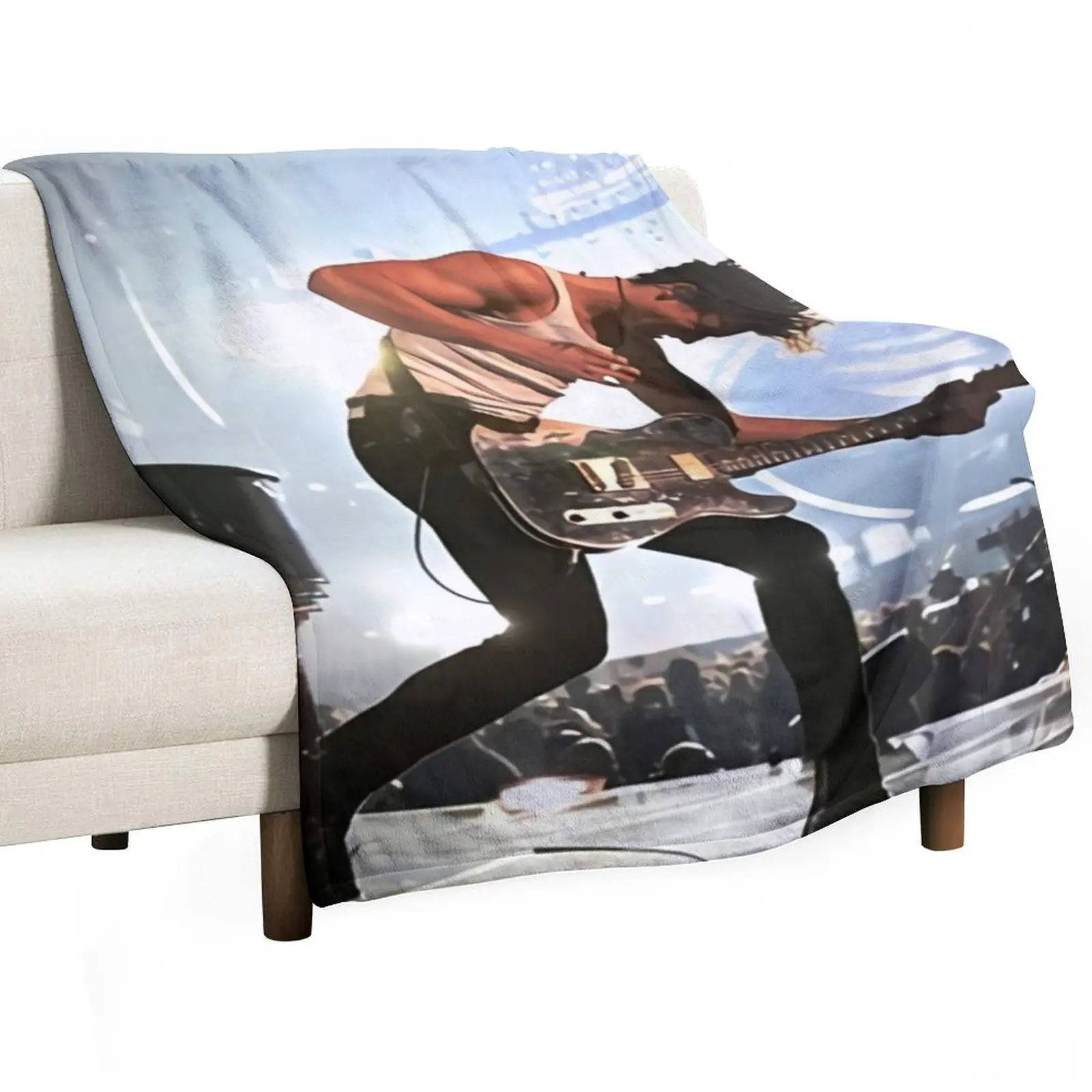 

shawn muscle guitar Throw Blanket Bed linens Sofa Quilt Softest Furry Blankets