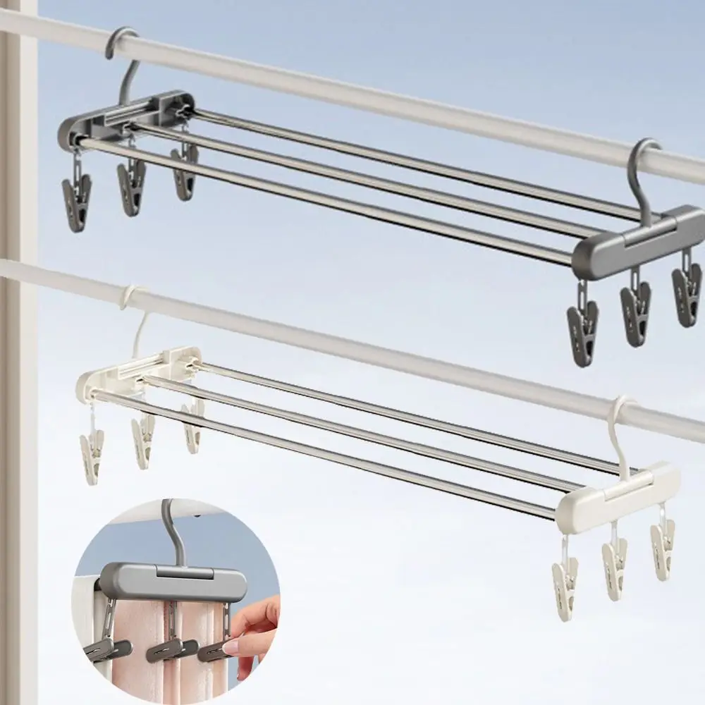 Foldable Design Blanket Drying Rack Stainless Steel Large Load Bearing Clothes Organizer Rectangular Expandable