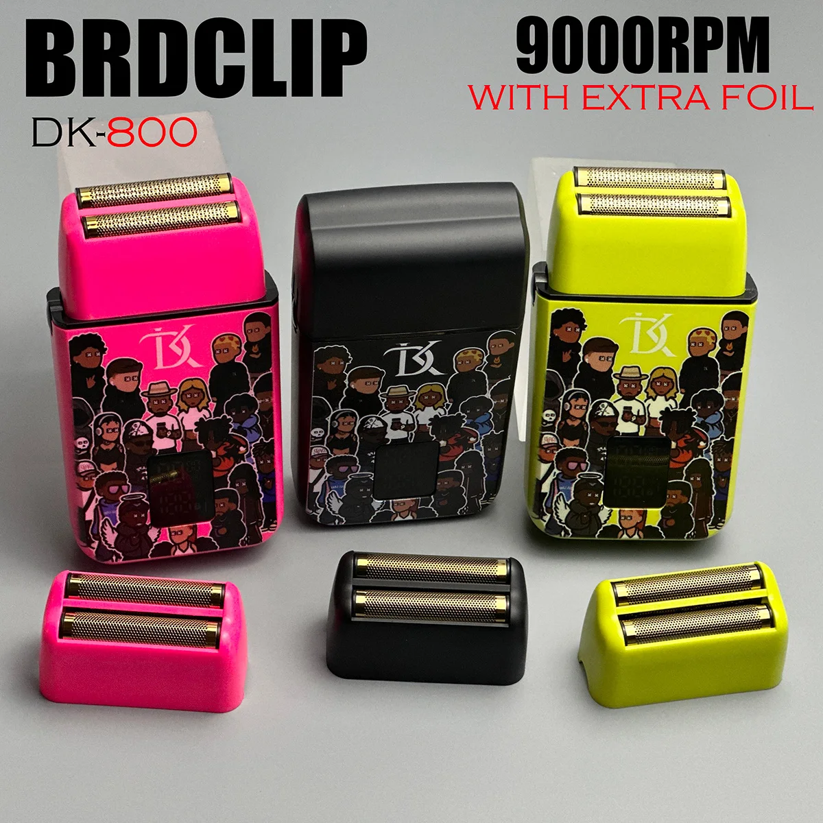 9000 RPM Electric Shaver BRDCLIP DK800 Professional Hair Clipper for Men Beard Trimmer Cartoon Graffiti Haircut Machine Salon