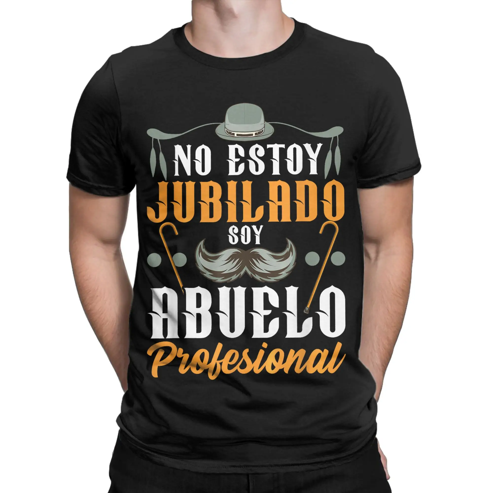 No Estoy Jubilado Soy Abuelo Profesional  Printed T Shirt for Men Women  Cotton  Tee Shirt Clothing