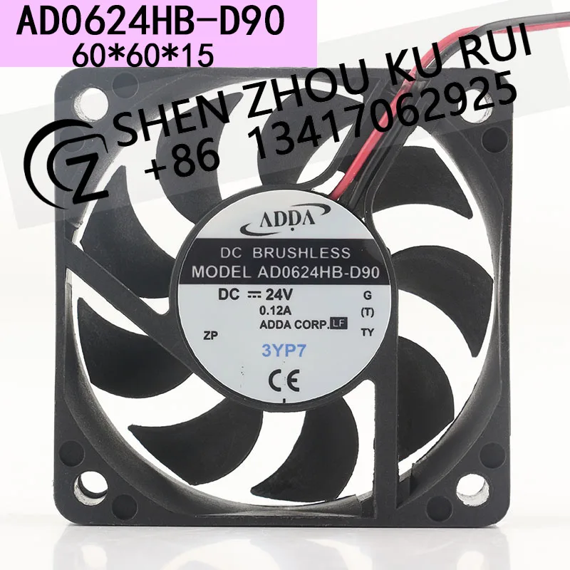 

New original ADDA 5V 12V 48V DC 24V 0.12A AC EC 6015 60X60X15MM 6CM 2-wire axial flow converter chassis AD0624HB-D90 cooling fan
