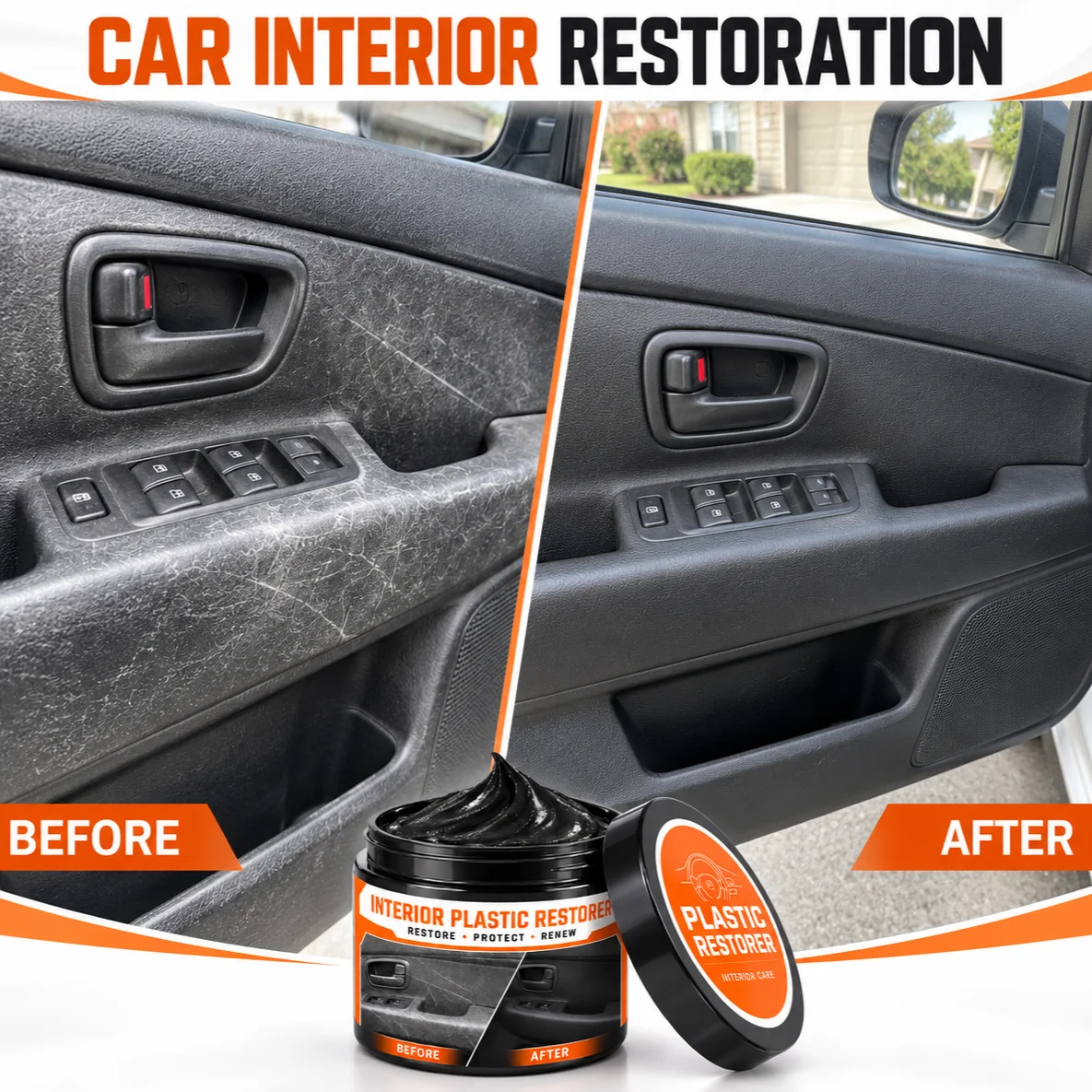 Car Interior Plastic Restorer Cream Auto Dashboard Refurbishment Agent Refresh Faded Plastic Surface Protective Car Care Polish
