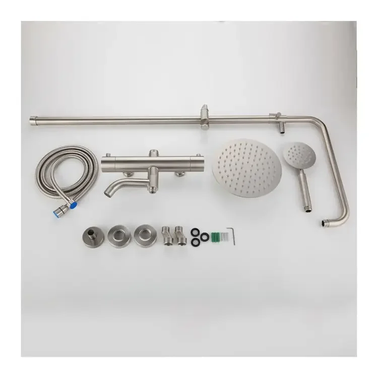 Stainless steel constant temperature wall mounted bathroom basin  shower faucet