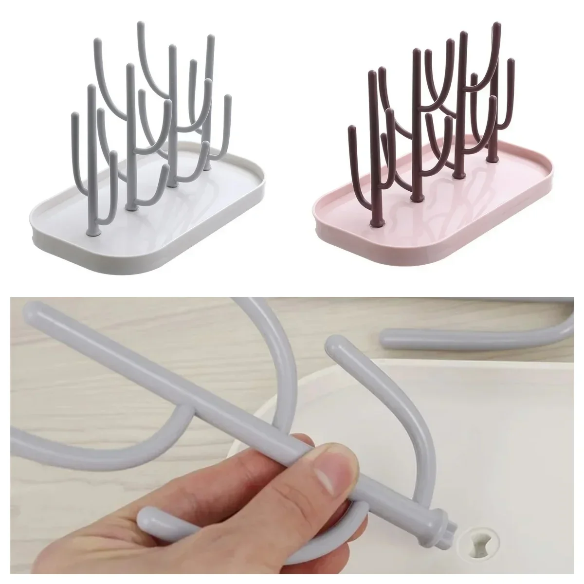 1Set Baby Bottle Drying Rack PP Portable Milk Bottle Drainer Pacifier Dryer Baby Care Tools Feeding Bottle Drying Shelves