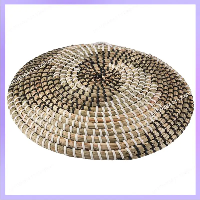 N83R Handgefertigter hängender Wandkorb-Dekor (3er-Set) runder gewebter Korb, Boho-Heimdekor-Tabletts für Schlafzimmer, Küche, Wohnzimmer