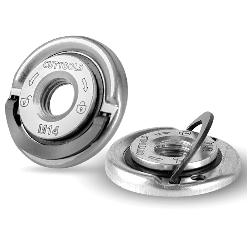 1Pc Angle Grinder Pressing Plate Quick Release Flange Nut Power Chuck ToolsM14 Thread Angle Grinder Self-Locking Pressing Plate