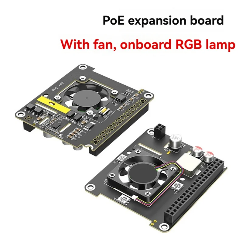 

Для Raspberry Pi 5 POE Ethernet-модуль питания 802.3Af/At с охлаждающим вентилятором RGB Light