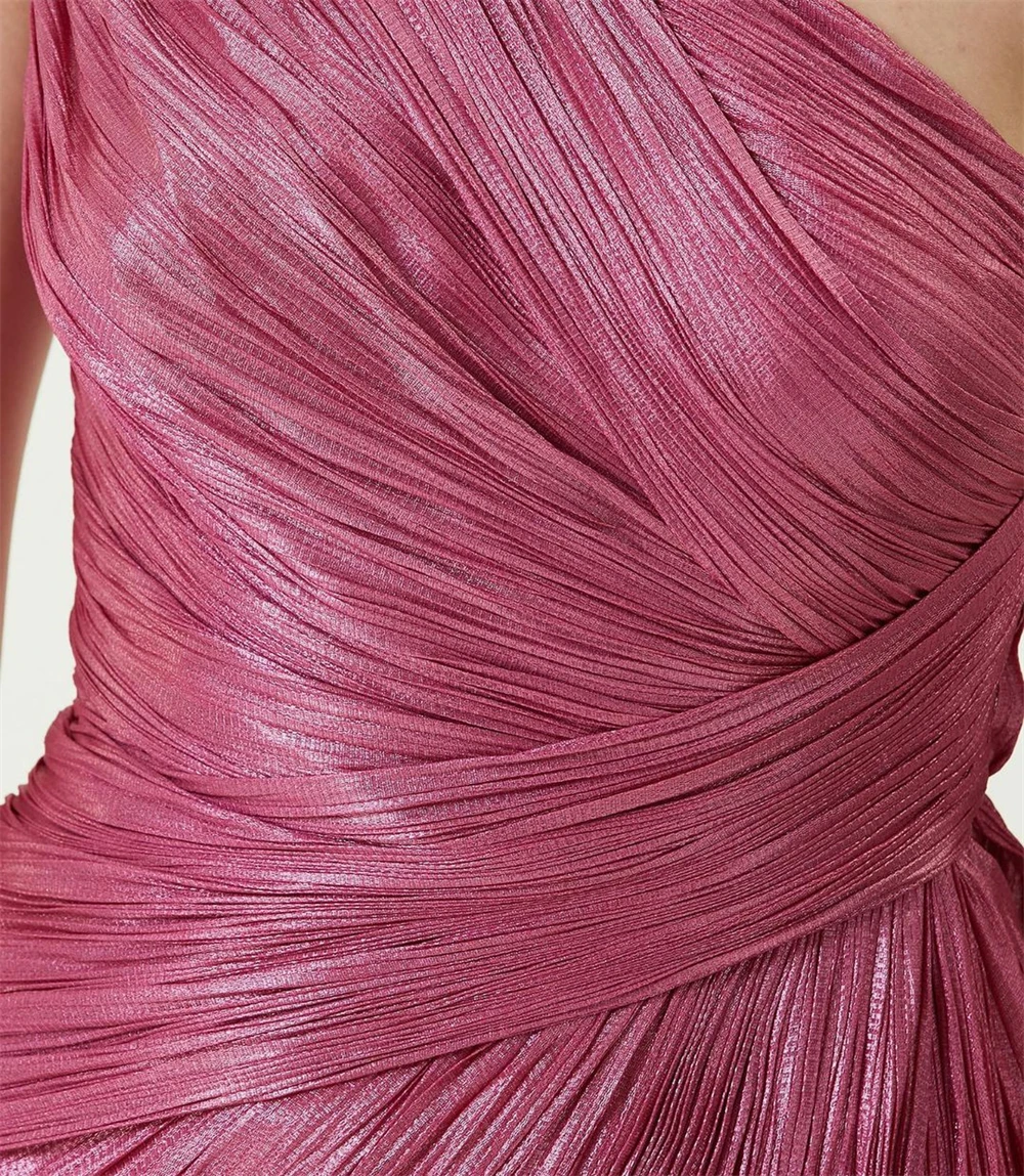 Customized Simple One-shoulder Sheath Cocktail Dresses Fold Draped Chiffon Evening vestidos de fiesta elegantes para mujer 202