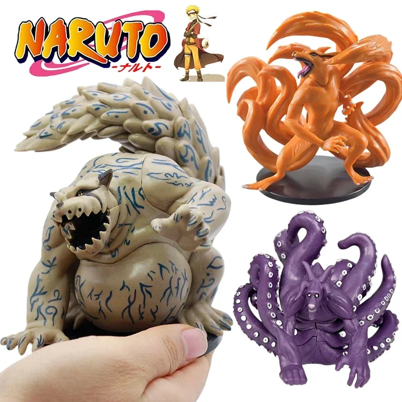 Naruto Kyubi versión Q juguete de Pvc modelo hecho a mano encanto creativo moda Anime decoración muñecas adornos estatua juguetes coleccionables