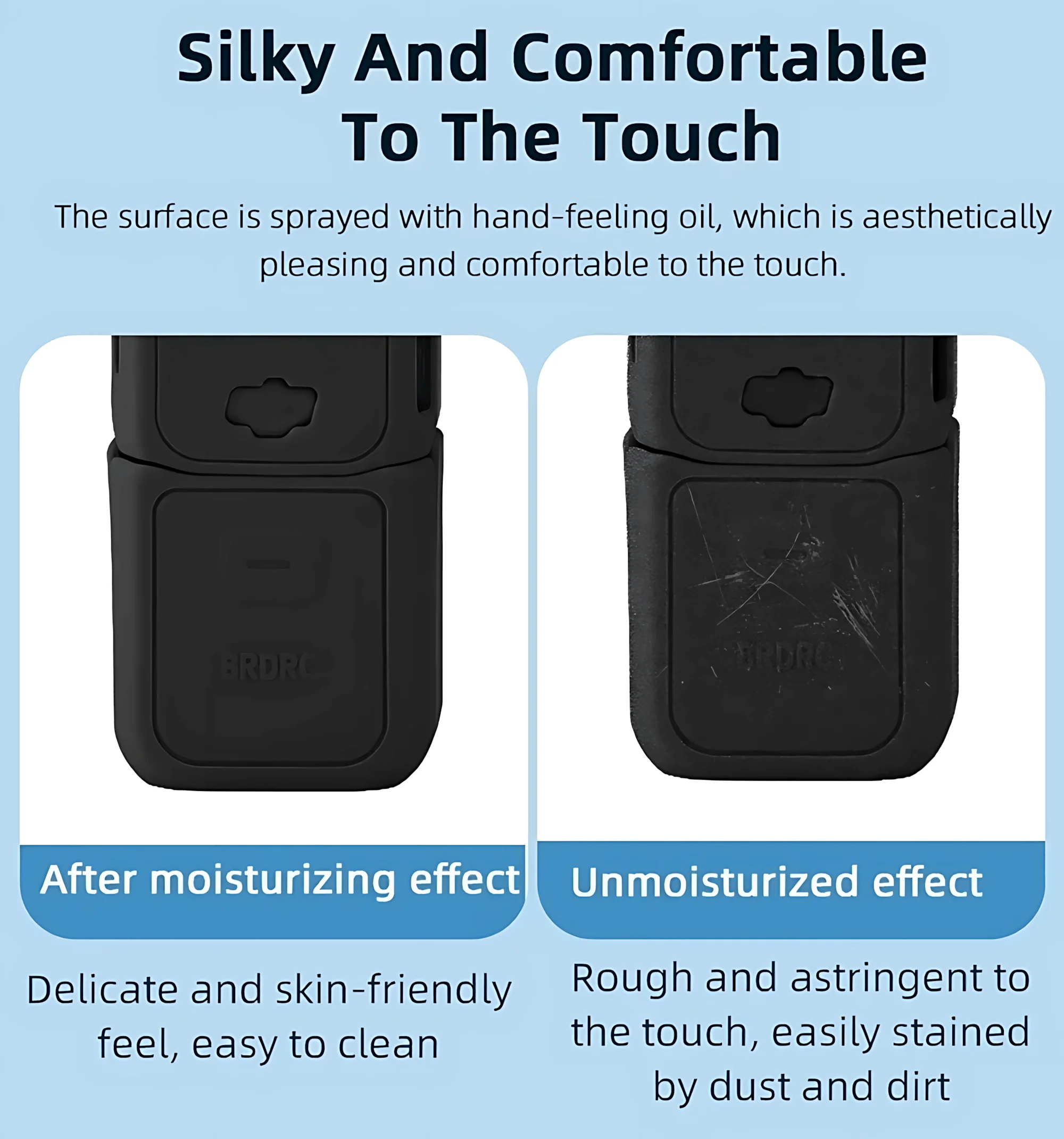 BRDRC Silicone Protective Case for DJI Osmo Pocket 3 Anti-Scratch Camera Cover Handle Grip Anti-Slip Shockproof Shell