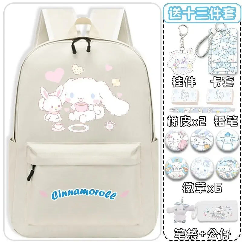 Sanurgente-Cartable léger pour enfants, Cartable Babycinnamoroll, Sac à dos de dessin animé mignon, Grande capacité, Étudiant, Fille, Cinnamoroll, Nouveau