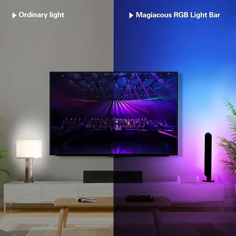 1pc Computer Desktop Luce decorativa RGB Smart Light Bar Luce colorata USB con telecomando Adatto per la decorazione della camera da letto