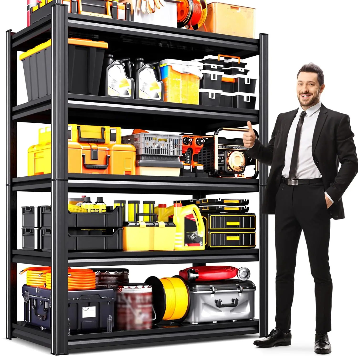 Duty Garage Shelving, 5-Tier Adjustable All Metal Storage Rack for Tools, Storage Bins & Bulk Items, Utility, Customized