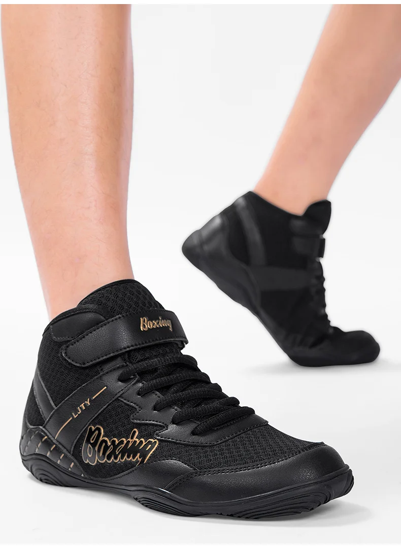 New Men's Wrestling Shoes Professional Wrestling Boots Comfortable Training Gym Boxing Boots Neutral Sports Fighting Sneakers