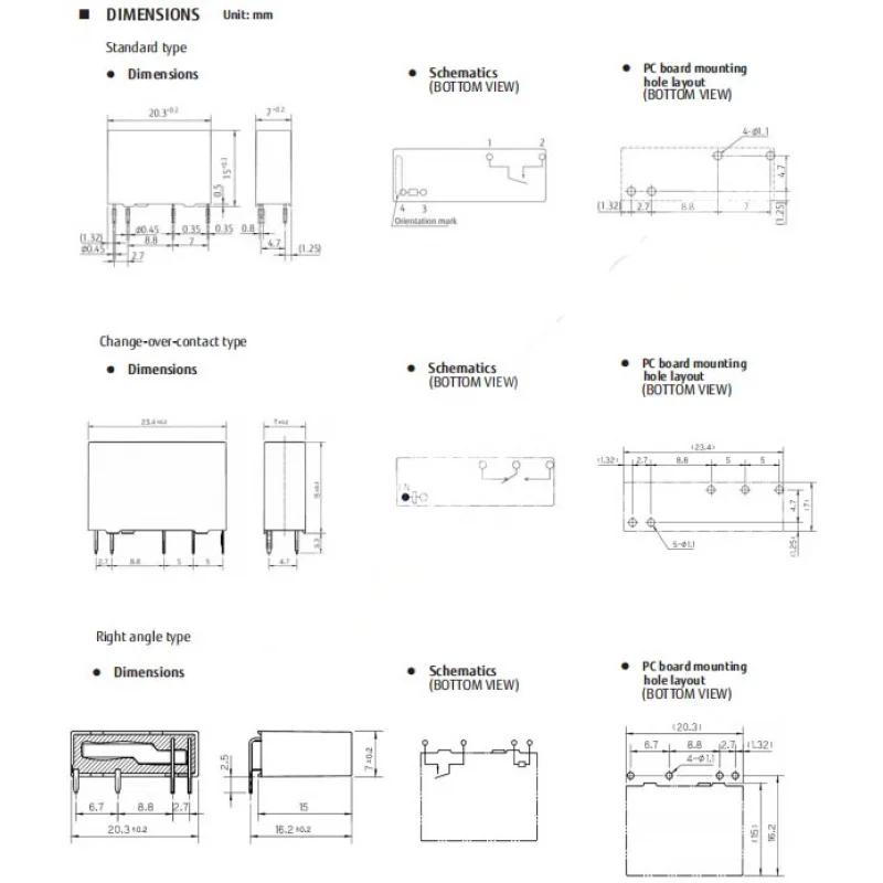 20개/묶음 F3AA 전원 릴레이 1형 A 1극 5V 12V 24V DC 4PIN 5A 250VAC 30VDC F3AA012E F3AA005E F3AA024E