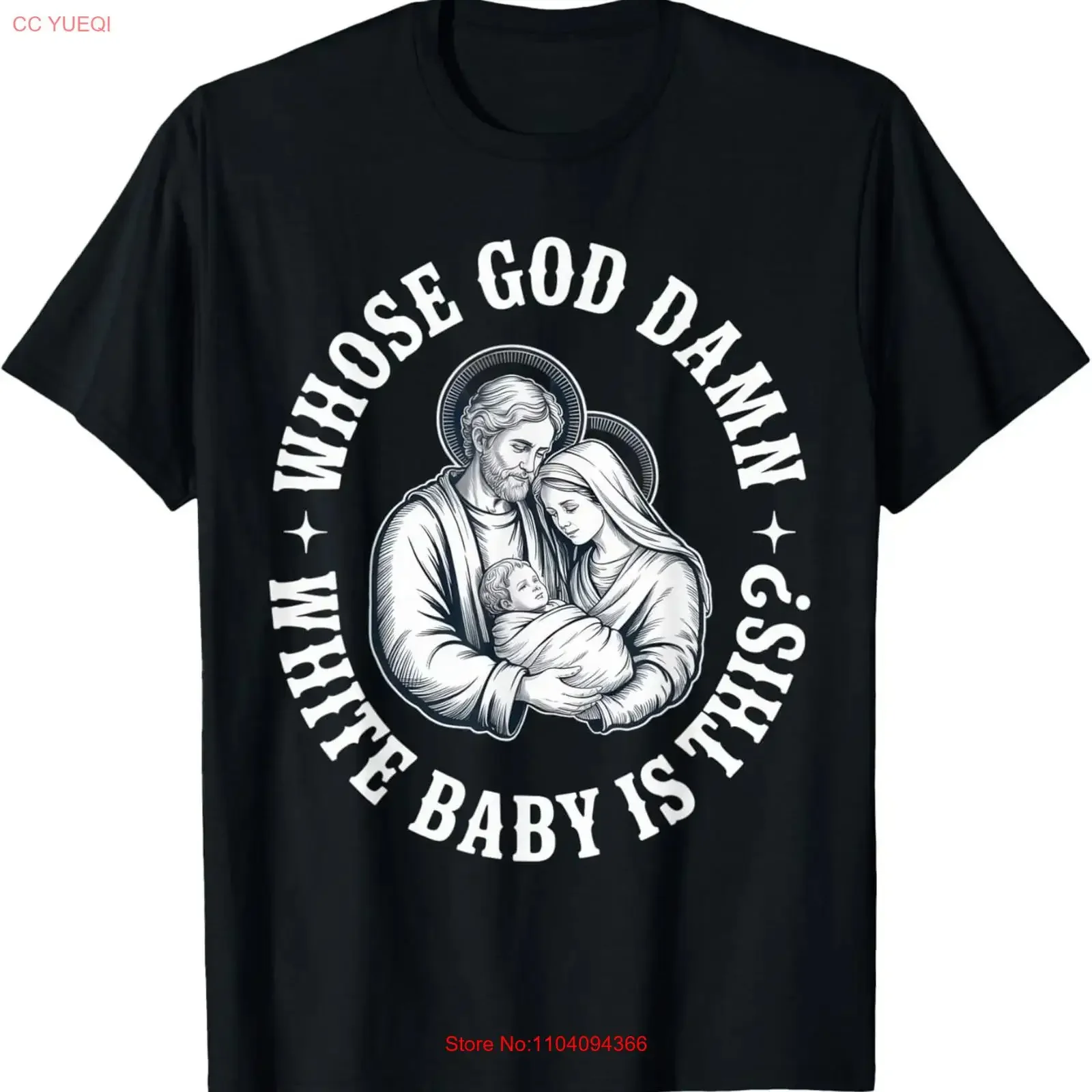 Whose God Damn White Baby is This Humor for Sarcastic T Shirt vintage Washed fashion Comfortable Versatile Casual Unisex