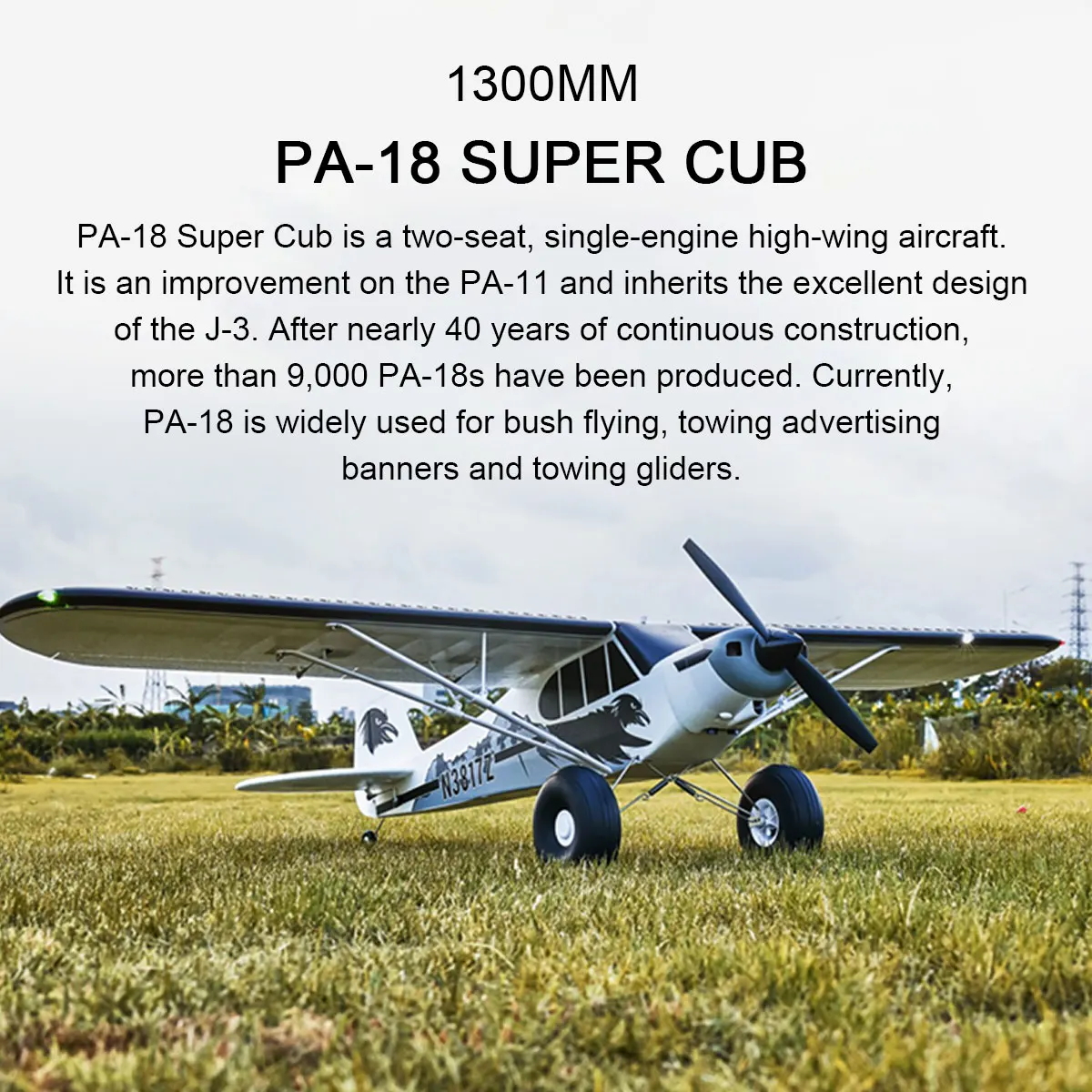 1300 مللي متر 1.3 متر PA-18 J3 بايبر طائرة تحكم ل FMS PNP RTF سوبر شبل RC طائرة PNP المدرب رغوة كهربائية RC نموذج طائرة