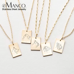 eManco Laser Engrave Weather Sign Sunshine Rainbow Coin Necklace Moon Star Bracelet Stainless Steel  Women Gifts Jewelry
